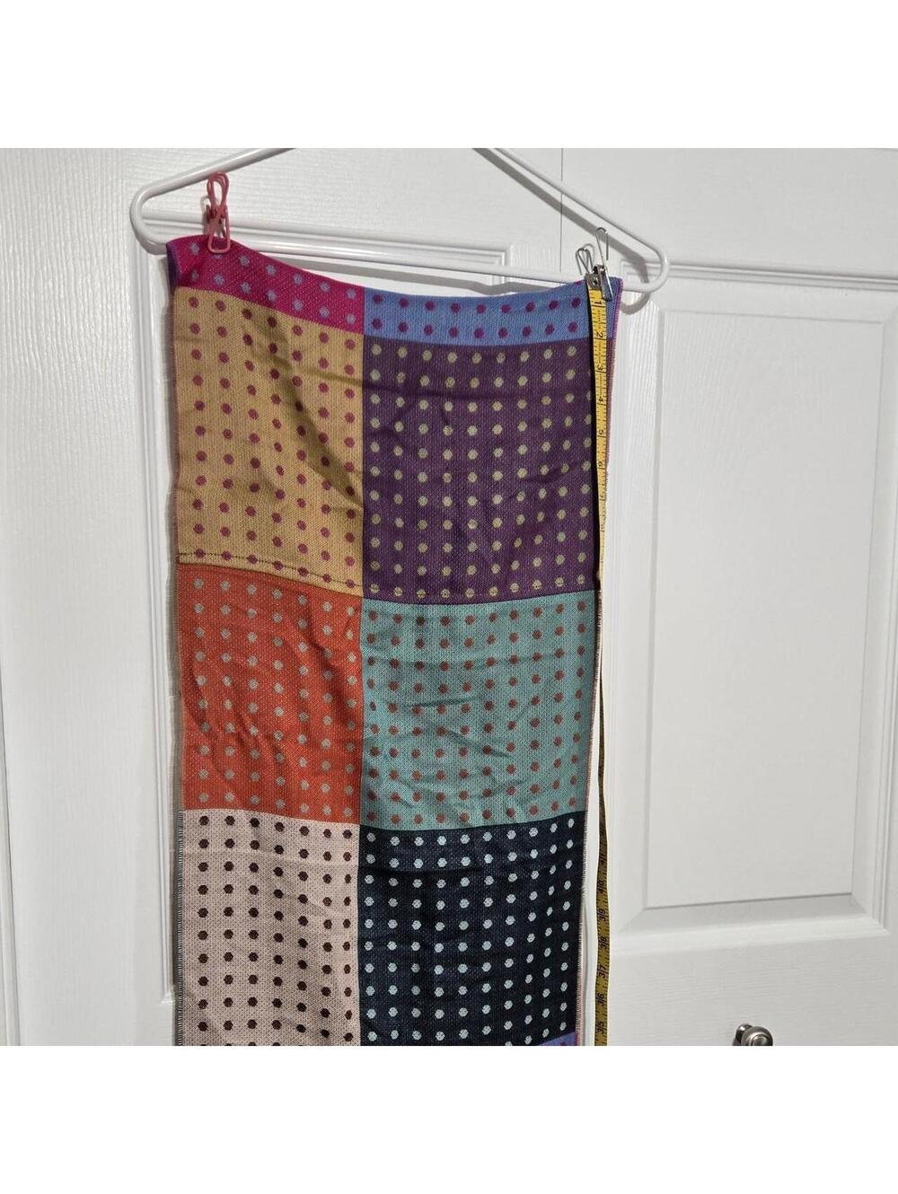 Infinity Loop Scarf with multicolored polka dot patchwork design - Picture 7 of 8
